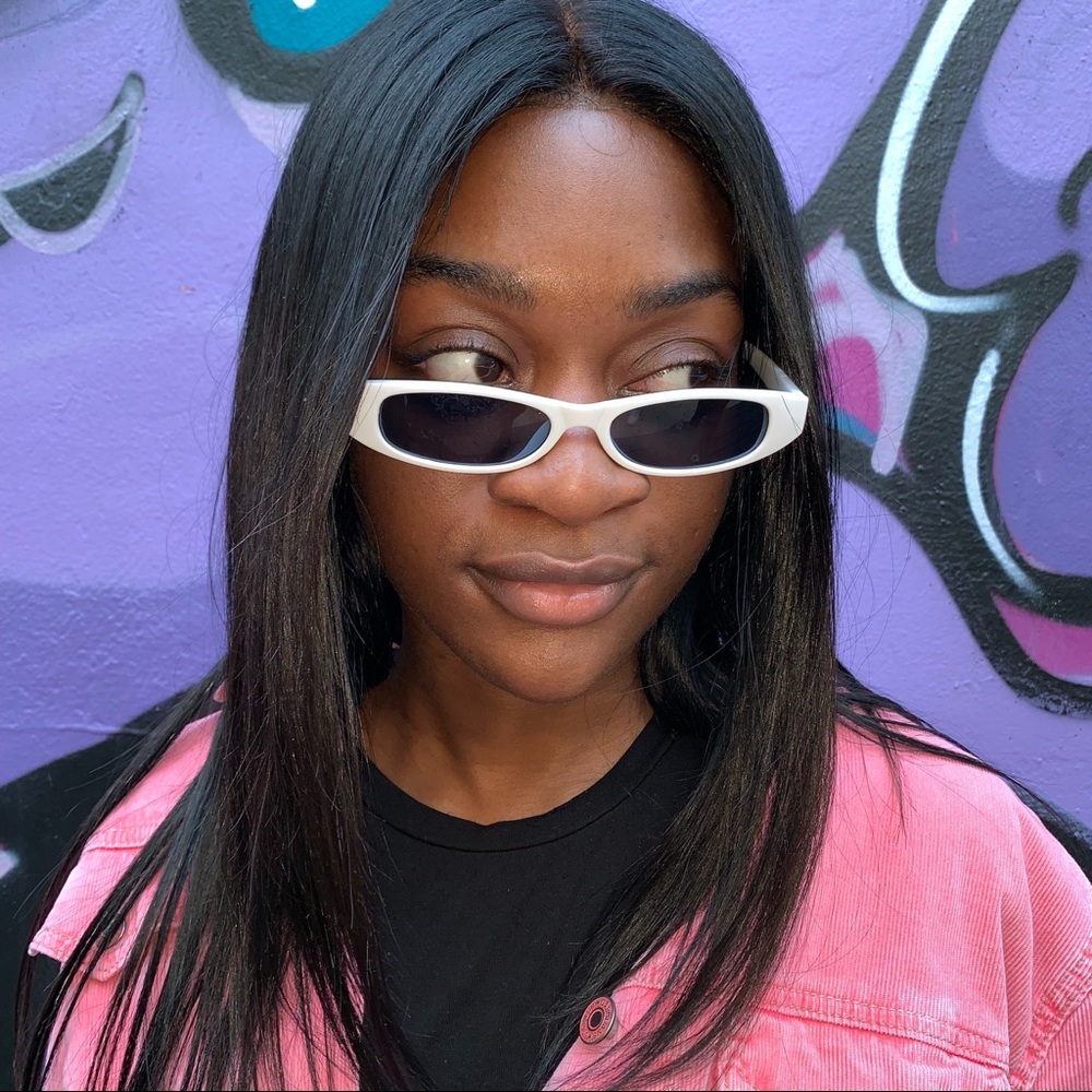 Fashion Mini vintage Rectangle White Sunglasses